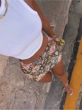Sorelle UK Sequin Mini Skirt - Kristy Skirt in Rose